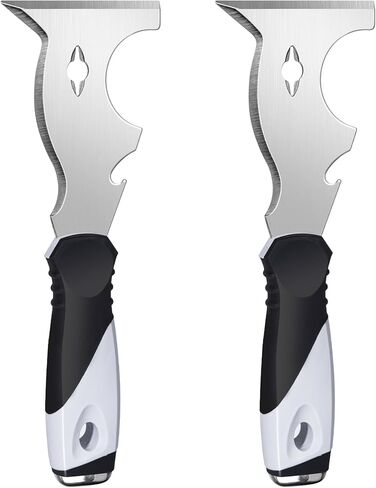 Mister Rui 2 Pack 10 in 1 Putty Knife - Multi Use Painters Tool, Taping Knife, Paint & Metal Scraper with Hammer End, Razor Blade Spackle Tool in Kuwait