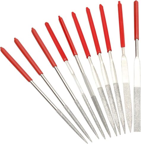 10pcs Metal File Set, 3x140mm Mini Diamond Needle File Set Fine File Tools Small Steel Files Riffler File Set for Wood Metal Jewelry Crafts Glass Stone Polishing Carving in Saudi Arabia