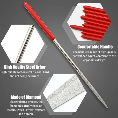 10pcs Metal File Set, 3x140mm Mini Diamond Needle File Set Fine File Tools Small Steel Files Riffler File Set for Wood Metal Jewelry Crafts Glass Stone Polishing Carving in Saudi Arabia