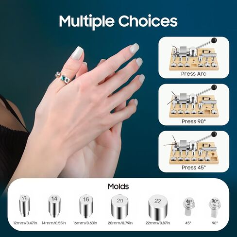 أداة ثني الحلقات المحمولة من FLYHERO، آلة ثني حلقات المجوهرات متعددة الوظائف، مجموعة أدوات صنع المجوهرات وأدوات إصلاح الحلقات المعدنية DIY (فضي + لون خشبي) in Kuwait