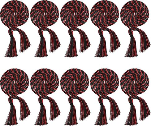 10 قطع من حبال الشرف للتخرج، وحبال مضفرة مع شرابات كبيرة لحفلات البكالوريوس والماجستير والدكتوراه الأكاديمية 68 بوصة (كستنائي/ذهبي) in Kuwait