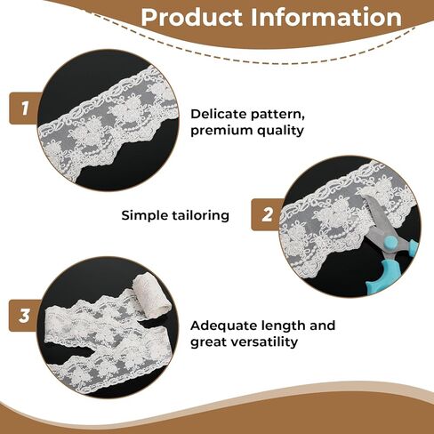 Wide Lace Trim Ribbon 3.15 Inch Width Lace Fabric Vintage Lace-Sewing Trim for Crafting Sewing Making Gift Wrapping and Bridal Wedding Decorations 5 Yards/Lot (Beige) in Saudi Arabia