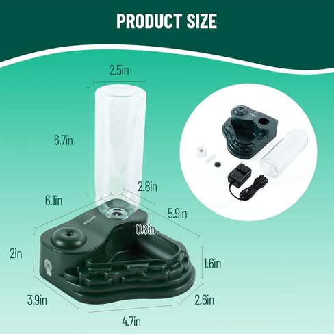 REPTI ZOO Water Feeder and Fogger, 2 in 1 Reptile Humidifier with Water Bowl, Automatic Water Dispenser for Chameleon Frog Lizard Gecko in Saudi Arabia