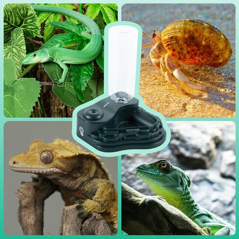 REPTI ZOO Water Feeder and Fogger, 2 in 1 Reptile Humidifier with Water Bowl, Automatic Water Dispenser for Chameleon Frog Lizard Gecko in Saudi Arabia