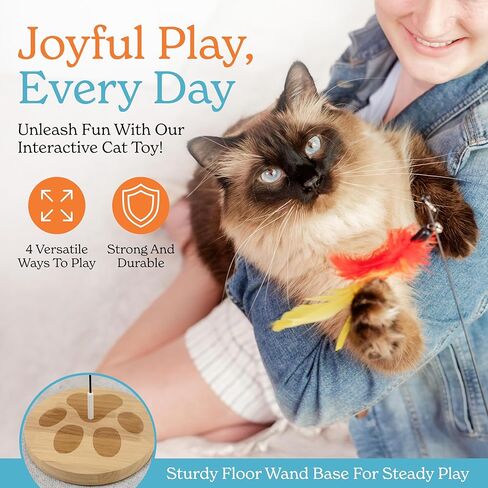 2 لعبة للقطط + 9 طُعم ريش | ألعاب تفاعلية للقطط للقطط الداخلية | ألعاب القطط التفاعلية | إثراء للقطط البالغة في الأماكن المغلقة القطط القطط شفط كأس جوجوتيس بارا جاتوس دعابة ريشة عصا in Kuwait