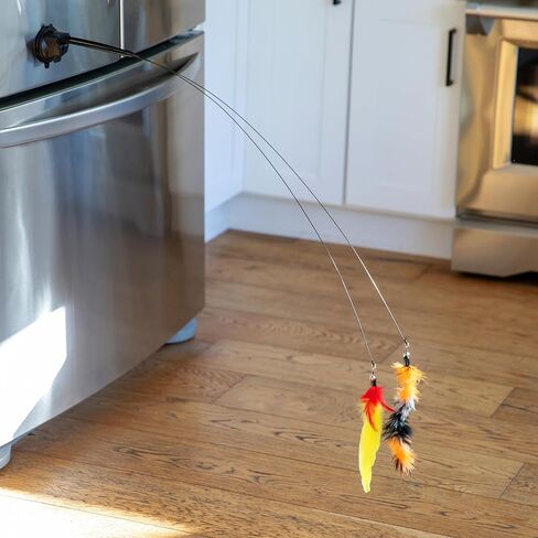 2 لعبة للقطط + 9 طُعم ريش | ألعاب تفاعلية للقطط للقطط الداخلية | ألعاب القطط التفاعلية | إثراء للقطط البالغة في الأماكن المغلقة القطط القطط شفط كأس جوجوتيس بارا جاتوس دعابة ريشة عصا in Kuwait