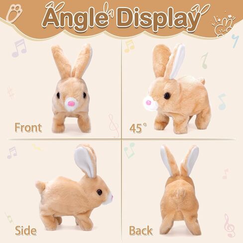 Hopping Bunny Plush with Carrot, Easter Plush Bunny Toys, Realistic Interactive Rabbit, Educational Interactive Bunny Bunbi with Sounds, Twitching Mouth and Nose, and Wiggling Ears (White) in Saudi Arabia