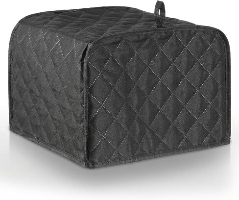 TIESOME Toaster Covers 4 Slice Wide Slot, Quilted Polyester 4 Slice Toaster Cover, Dustproof Appliance Protector For Kitchen Counter, Fingerprint And Scratch Protection, Black in Saudi Arabia