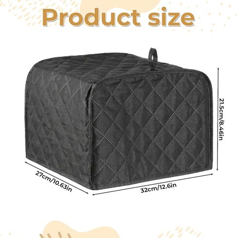 TIESOME Toaster Covers 4 Slice Wide Slot, Quilted Polyester 4 Slice Toaster Cover, Dustproof Appliance Protector For Kitchen Counter, Fingerprint And Scratch Protection, Black in Saudi Arabia
