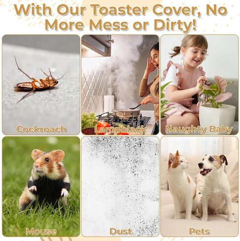 TIESOME Toaster Covers 4 Slice Wide Slot, Quilted Polyester 4 Slice Toaster Cover, Dustproof Appliance Protector For Kitchen Counter, Fingerprint And Scratch Protection, Black in Saudi Arabia