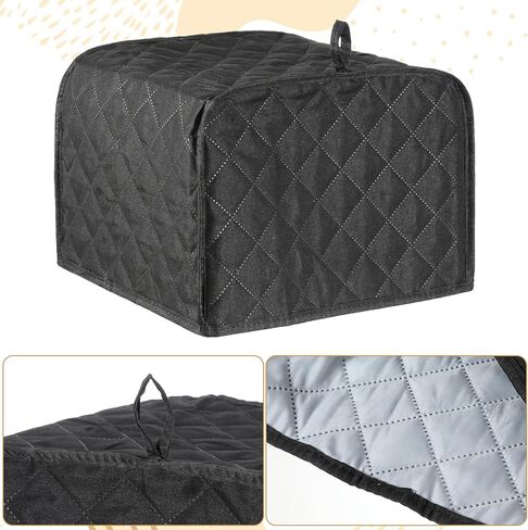 TIESOME Toaster Covers 4 Slice Wide Slot, Quilted Polyester 4 Slice Toaster Cover, Dustproof Appliance Protector For Kitchen Counter, Fingerprint And Scratch Protection, Black in Saudi Arabia