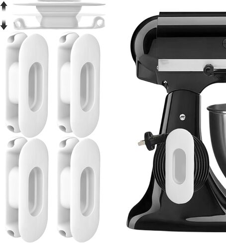 Large Capacity Cord Organizer for Appliances 4 Pack - Black＆White | Adjustable, Kitchen Appliance Cord Holder, for Mixer, Coffee Maker, Pressure Cooker, Air Fryer, Kitchenaid in Kuwait