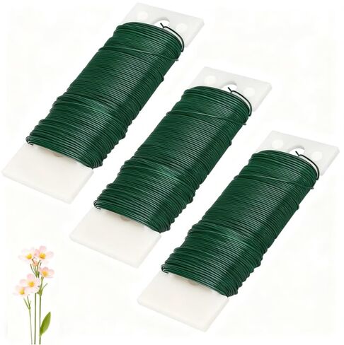 Green Floral Wire 3 Pack 117 Yards 22 Gauge Flexible Paddle Wire for Crafts Christmas Wreaths Tree,Garland and Floral Arrangements in Saudi Arabia