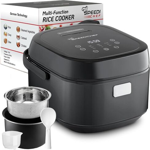 10-Cup Rice Cooker with Steamer Basket | Smart Rice Maker with Easy-to-Clean Nonstick Inner Pot | Delay Timer & Keep Warm Settings | Non-Toxic & BPA-Free | Ideal for Family Meals, Black in Saudi Arabia