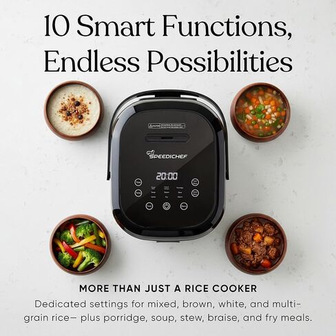 10-Cup Rice Cooker with Steamer Basket | Smart Rice Maker with Easy-to-Clean Nonstick Inner Pot | Delay Timer & Keep Warm Settings | Non-Toxic & BPA-Free | Ideal for Family Meals, Black in Saudi Arabia