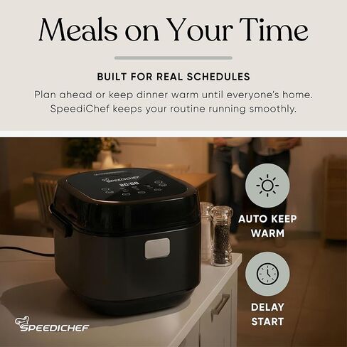 10-Cup Rice Cooker with Steamer Basket | Smart Rice Maker with Easy-to-Clean Nonstick Inner Pot | Delay Timer & Keep Warm Settings | Non-Toxic & BPA-Free | Ideal for Family Meals, Black in Saudi Arabia