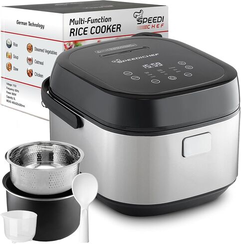 10-Cup Rice Cooker with Steamer Basket | Smart Rice Maker with Easy-to-Clean Nonstick Inner Pot | Delay Timer & Keep Warm Settings | Non-Toxic & BPA-Free | Ideal for Family Meals, Black in Saudi Arabia