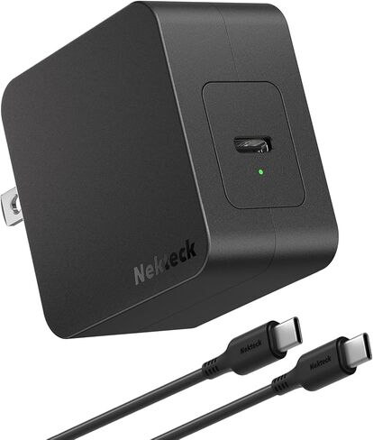 شاحن Mac Book Pro [GaN Tech]، شاحن Nekteck 100W USB C قابل للطي، شحن سريع متوافق مع MacBook Pro وMacBook Air، iPad Air/Pro وجميع أجهزة USB C، كابل USB C إلى USB C بطول 6.6 قدم in Kuwait
