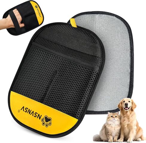 Pet Hair Removal Glove for Cats Dogs, Washable Reusable Animal Fur Removal Tool, Hair Retention Powerful Cat Grooming Gloves for Couch, Furniture, Carpet, Car Seat, Ease of Use in Saudi Arabia