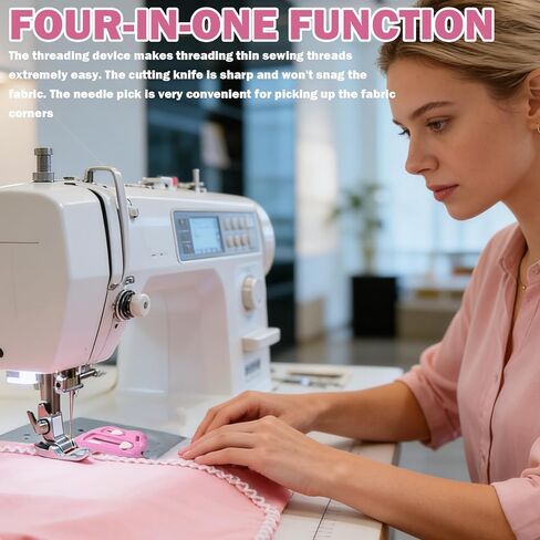 دليل التماس المغناطيسي القابل للتعديل، دليل التماس الوندولا، دليل الخياطة المغناطيسي 3 في 1، دليل التماس القابل للتعديل، ماكينة خياطة أوفرلوك متعددة الوظائف مع الكسارة والخيط لجميع الآلات (وردي) in Kuwait