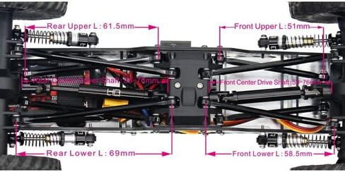 Hot Racing SXTF133LC Aluminum 8 Link Drive Set for (155mm LCG) Scx 24 in Kuwait