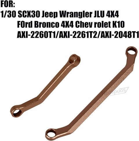 RC Links ترقيات جزء لـ 1/30 SCX30 Jeep Wrangler JLU 4X4/F0rd Bronco 4X4 Chev rolet K10 AXI-2260T1/AXI-2261T2/AXI-2048T1، وصلات توجيه من الألومنيوم، وصلة مركبة، برونزية in Kuwait