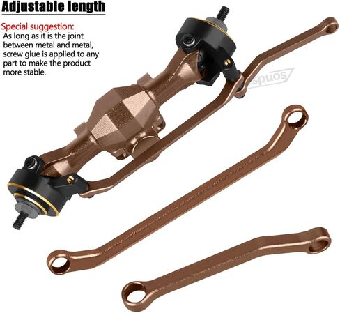 RC Links ترقيات جزء لـ 1/30 SCX30 Jeep Wrangler JLU 4X4/F0rd Bronco 4X4 Chev rolet K10 AXI-2260T1/AXI-2261T2/AXI-2048T1، وصلات توجيه من الألومنيوم، وصلة مركبة، برونزية in Kuwait