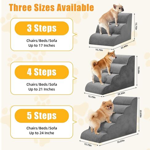 4-Step Dog Stairs for Large Dogs and Cats, 20in H Dog Steps for Couch, Sofa, Chair, Non-Slip Sturdy Pet Steps, Pet Ramp for High Bed Indoor in Saudi Arabia