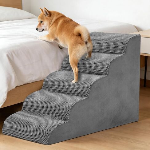 4-Step Dog Stairs for Large Dogs and Cats, 20in H Dog Steps for Couch, Sofa, Chair, Non-Slip Sturdy Pet Steps, Pet Ramp for High Bed Indoor in Saudi Arabia