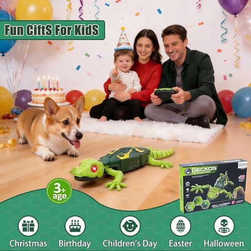BEEBOY Wall Climbing Gecko,Remote Control Robot Toys for Boys Girls,Wall Crawler Lizard Toy,Wall Climbing Car Toys,Birthday Gifts for 3 4 5 6 7 8 9 10+ Year Old Boys Girls in Saudi Arabia