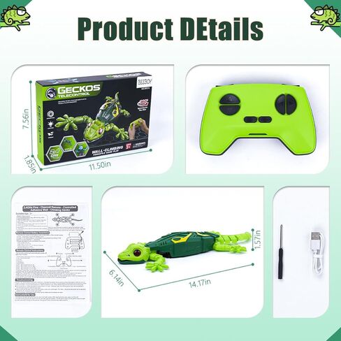 BEEBOY Wall Climbing Gecko,Remote Control Robot Toys for Boys Girls,Wall Crawler Lizard Toy,Wall Climbing Car Toys,Birthday Gifts for 3 4 5 6 7 8 9 10+ Year Old Boys Girls in Saudi Arabia