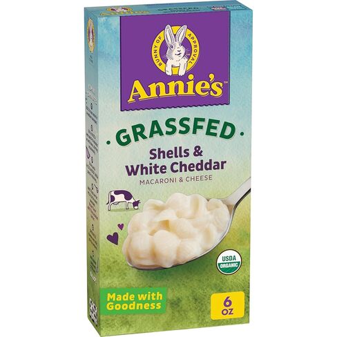 Annies Homegrown Organic Grass Fed Shells and White Cheddar Macaroni and Cheese, 6 Ounce (Pack of 12) in Kuwait