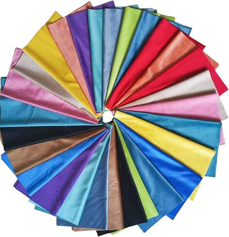 28 pcs 12 * 12 Inches Solids DIY Fabric Crystal Dutch Velvet Short Plush Decorative Cloth Jewelry Toy Material Set Precut Bundle Patchwork Squares for Home Crafts Sewing Quilting in Saudi Arabia