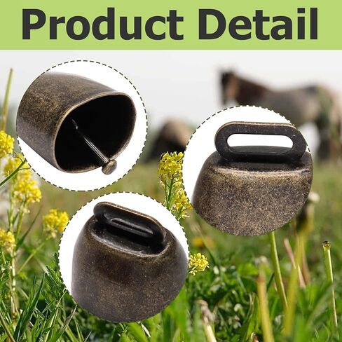 Marvexi 6PCS Grazing Cattle Bells Copper Cow Bells, Small Sheep Bell Loud Brass Bell with The Hemp Rope for Farm Animals/Christmas Decoration(Bronze|Red Copper) in Saudi Arabia