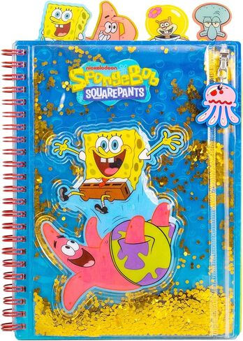 SpongeBob SquarePants™ Squishy Tab Journal, 6 x 8 in. Fidget Notebook With Interactive Tactile Liquid Cover, 4 Tab Dividers, 80 Lined Sheets, Great SpongeBob School Supplies or Office Stationery in Saudi Arabia