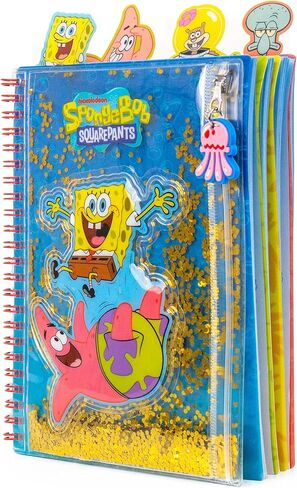 SpongeBob SquarePants™ Squishy Tab Journal, 6 x 8 in. Fidget Notebook With Interactive Tactile Liquid Cover, 4 Tab Dividers, 80 Lined Sheets, Great SpongeBob School Supplies or Office Stationery in Saudi Arabia