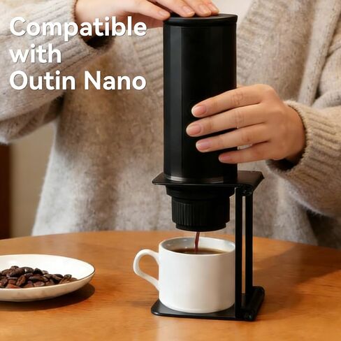 Zayin Travel Coffee Maker Stand, Portable & Foldable Espresso Machine Stand, Office coffee stand with base, Suitable for Office Home and Camping, Black in Saudi Arabia