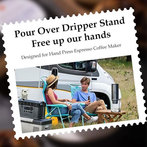 Zayin Travel Coffee Maker Stand, Portable & Foldable Espresso Machine Stand, Office coffee stand with base, Suitable for Office Home and Camping, Black in Saudi Arabia
