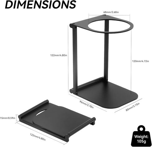 Zayin Travel Coffee Maker Stand, Portable & Foldable Espresso Machine Stand, Office coffee stand with base, Suitable for Office Home and Camping, Black in Saudi Arabia
