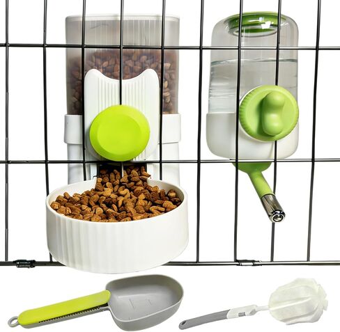 Rabbit Gravity Feeder Waterer Set Automatic Guinea Pig Food Water Dispenser Food Water Bowl Feeding Station for Puppy Kitten Guinea Pigs Chinchilla Hedgehog Small Animals (Green) in Saudi Arabia