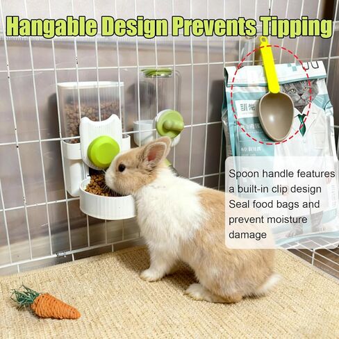 Rabbit Gravity Feeder Waterer Set Automatic Guinea Pig Food Water Dispenser Food Water Bowl Feeding Station for Puppy Kitten Guinea Pigs Chinchilla Hedgehog Small Animals (Green) in Saudi Arabia