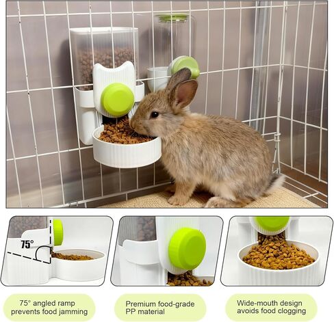 Rabbit Gravity Feeder Waterer Set Automatic Guinea Pig Food Water Dispenser Food Water Bowl Feeding Station for Puppy Kitten Guinea Pigs Chinchilla Hedgehog Small Animals (Green) in Saudi Arabia