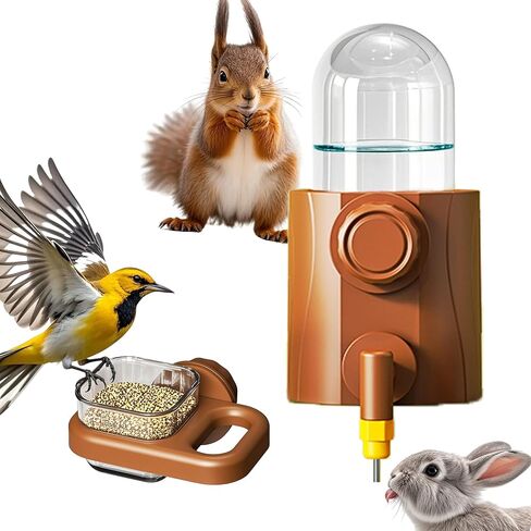 Small Animal Feeder Set for Cage, Hanging Food Bowl and Water Dispenser with 3 Different Nozzles for Puppy Kitten Rabbit Bird Guinea Pigs Chinchilla Ferret Hedgehog Pet in Saudi Arabia