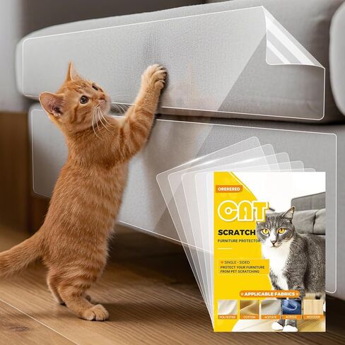 Couch Protector from Cat Claws, 12-Pack Starter Kit - Mixed Sizes (14" Series) Clear Anti Cat Scratch Furniture Protector, Self-Adhesive Deterrent for Sofa & Chairs in Saudi Arabia