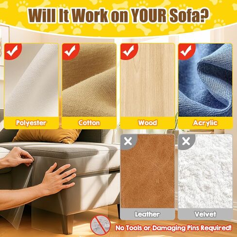 Couch Protector from Cat Claws, 12-Pack Starter Kit - Mixed Sizes (14" Series) Clear Anti Cat Scratch Furniture Protector, Self-Adhesive Deterrent for Sofa & Chairs in Saudi Arabia