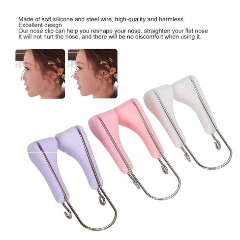 TARSHYRY Silicone nose clips, nose bridge shaping beauty with soft silicone and steel wire, for home gym office, 3pcs pink purple white in Saudi Arabia
