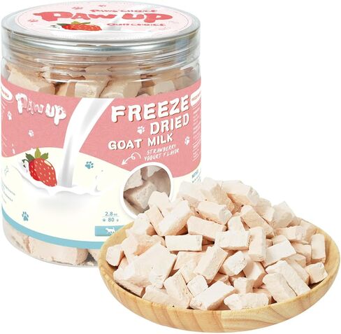 PAWUP Freeze Dried Dog Treats, Goat Milk Yogurt Flavor, Gentle Goat Milk Dog Snacks for Sensitive Stomachs Puppies, 2.8 oz in Saudi Arabia