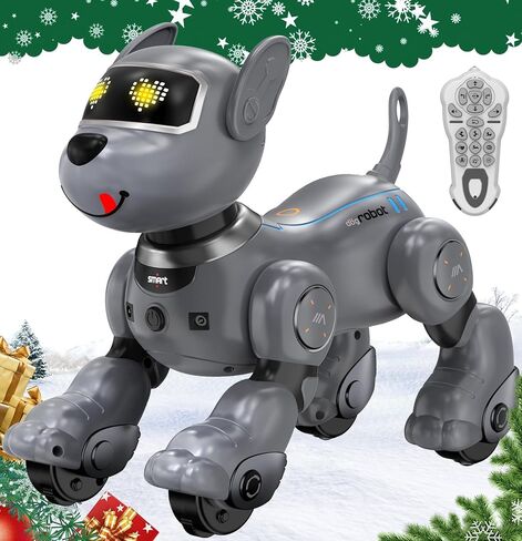 anysun Robot Dog Toy for Kids, Programmable Remote Control Robot Puppy with Follow Up & Touch Sensors, Dancing & Singing, Smart Stunt Robot Pet, Interactive Robotic Dog for Kids (Gray) in Saudi Arabia