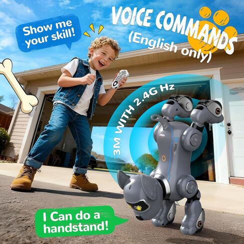 anysun Robot Dog Toy for Kids, Programmable Remote Control Robot Puppy with Follow Up & Touch Sensors, Dancing & Singing, Smart Stunt Robot Pet, Interactive Robotic Dog for Kids (Gray) in Saudi Arabia