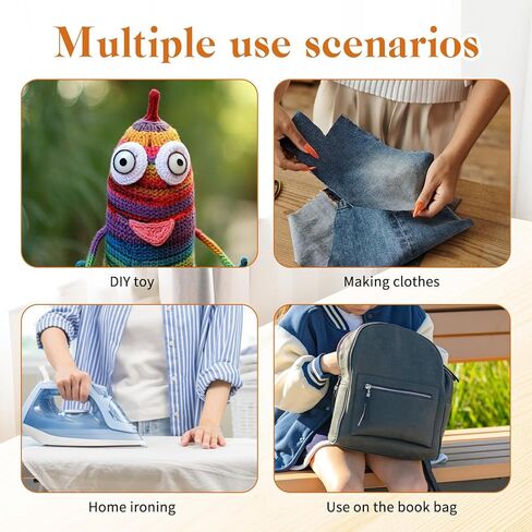 140 Yards 2 Rolls 0.59 Inch No Sew Fabric Fusible Adhesive Tape Stitch Witchery Hemming Tape Iron On for Fabric, Stitch Witchery with Scissors and Tapes Measure for Pants, Curtains, Dresses in Kuwait